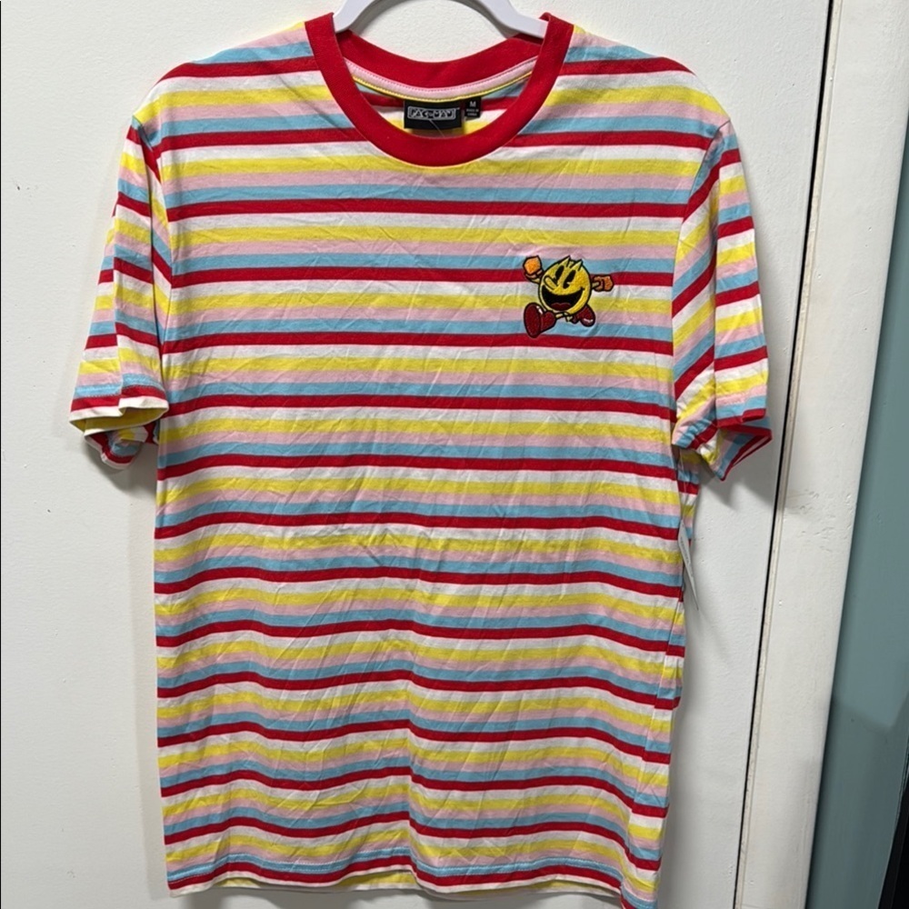 Striped T-Shirt with Pac-Man Logo as